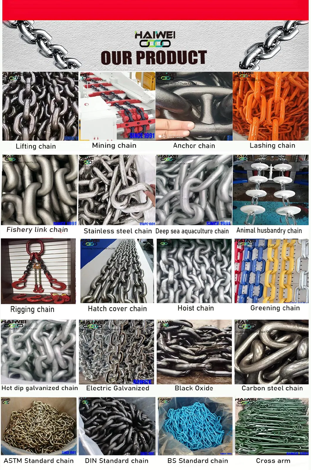 High Strength Lifting Link Chain, Anchor Link Chain, Stainless Steel Link Chain