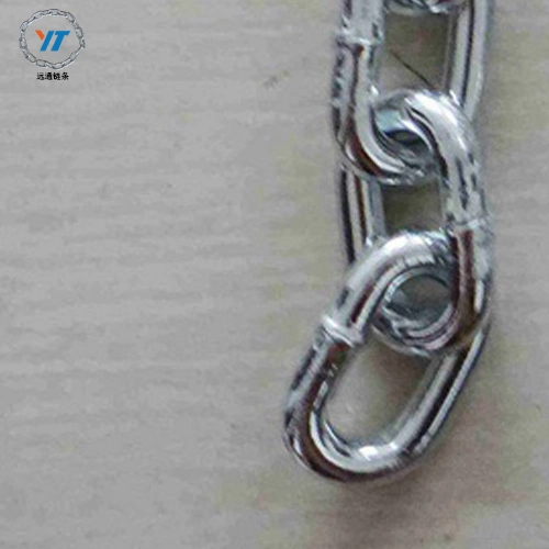 Galvanized DIN5685 Short Double Loop Link Chain Weldless Knotted Chain