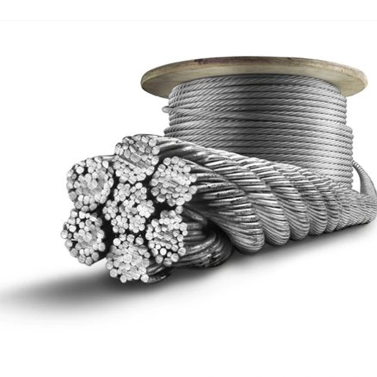 High Tensile Strength 6*19s+FC Zinc Coated Steel Wire Rope 12 mm 21 mm 23 mm for Well Drilling