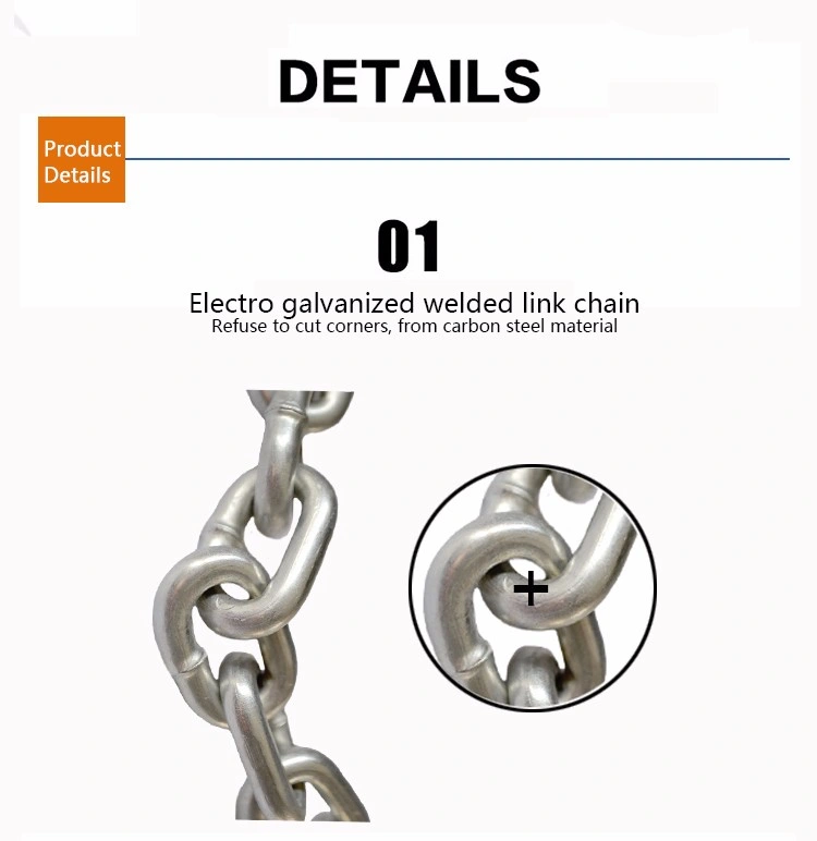 Stainless Steel Short Link Chain SUS304/316 DIN766 Standard 10mm Welded Link Chain