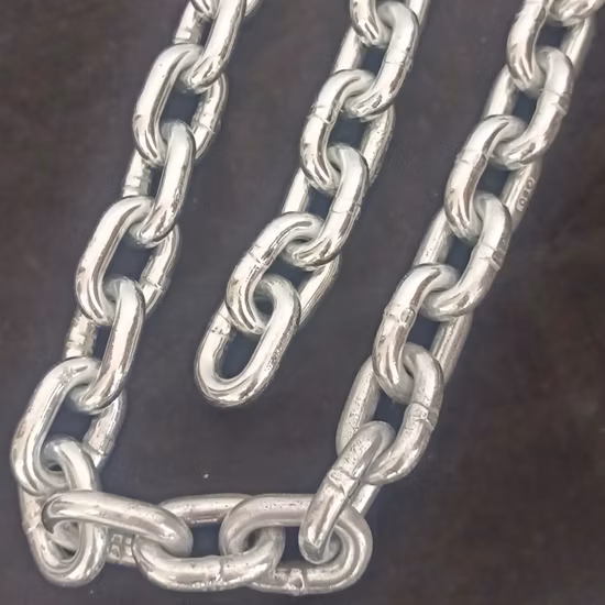 Galvanized DIN5685 Short Double Loop Link Chain Weldless Knotted Chain