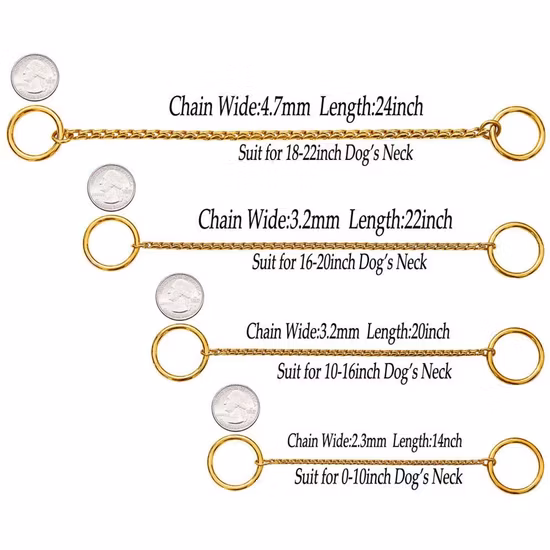 Lightweight Strong Stainless Steel Links Slip Chain Dog Colla
