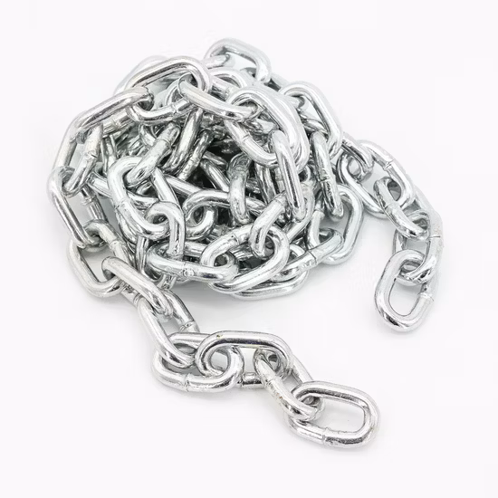 Galvanized DIN5685 Short Double Loop Link Chain Weldless Knotted Chain