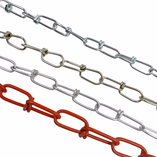 Galvanized Double Loop Link Chain DIN5686 Weldless Knotted Link Chain