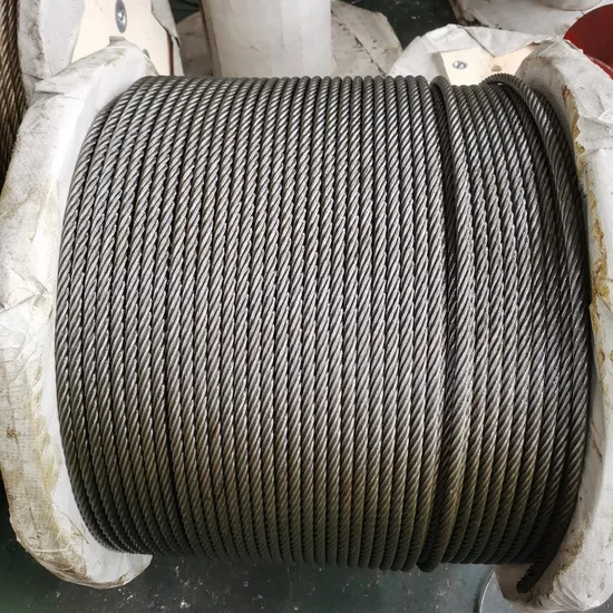 China Supplier 6*19+FC 6mm Electric Galvanized Steel Wire Rope for Tower Crane
