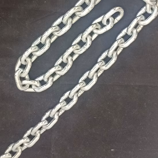 Galvanized DIN5685 Short Double Loop Link Chain Weldless Knotted Chain
